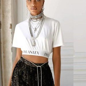 Dylanlex Women's Dlex Crop Tee In White